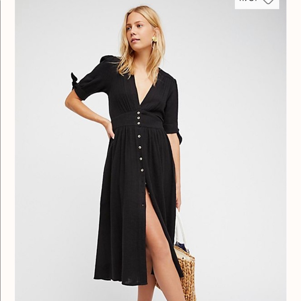 Free People Black Mid length dress